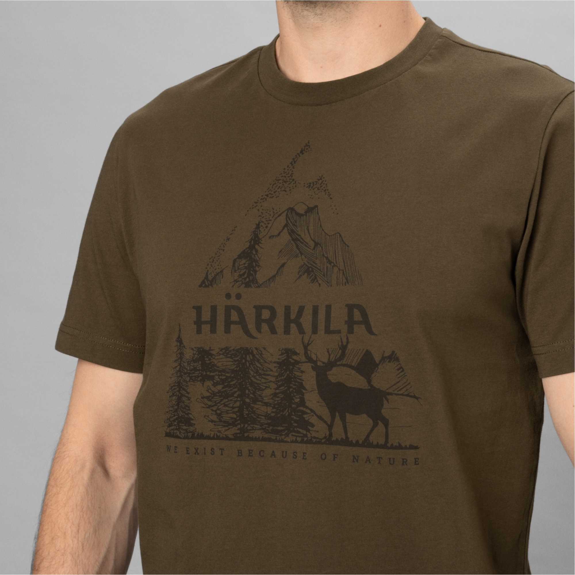 2024 Harkila Mens Nature Short Sleeve T-Shirt 1022800290014 - Willow Green
